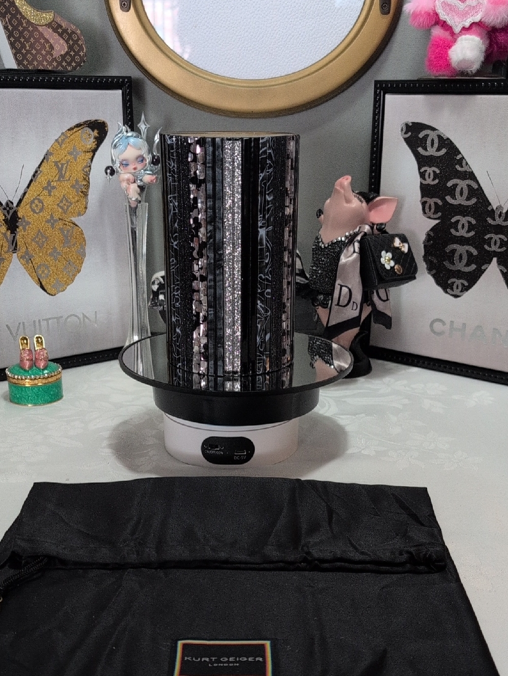 Kurt Geiger Black And Silver Cylinder 3way Purse - RARE! - Picture 3 of 14
